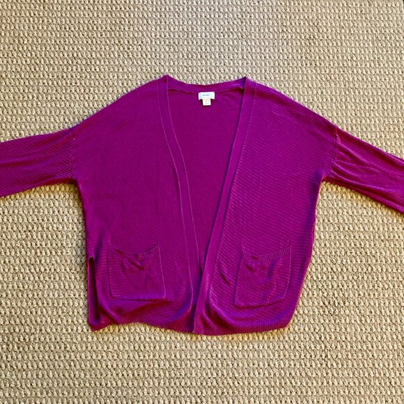 Old Navy Womens Open Front Cardigan Sweater V-Neck Short Sleeve Size L Purple - Picture 1 of 5